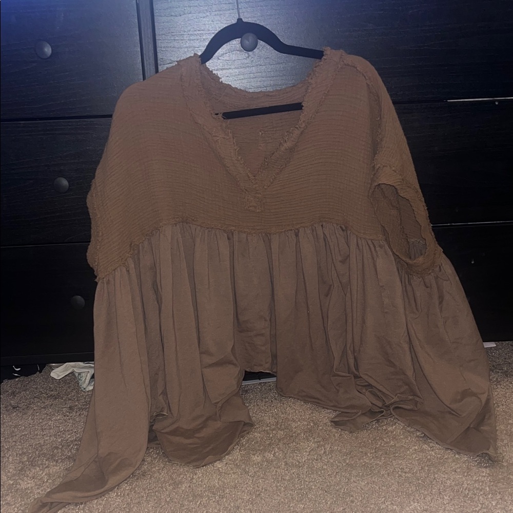SHEIN Brown Flowy Blouse